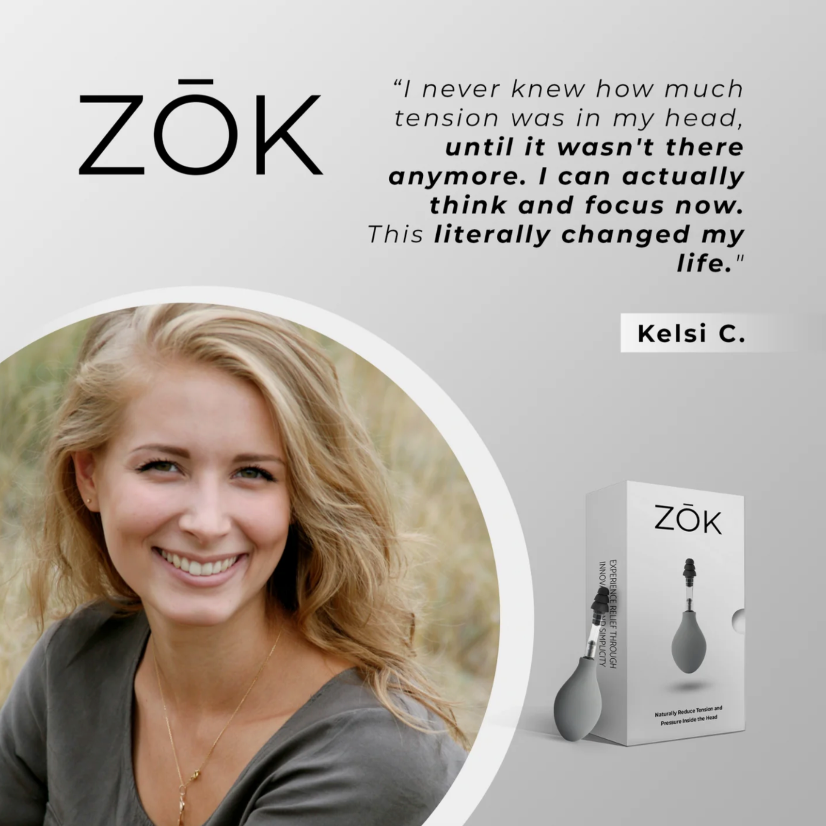 ZŌK Device - Cranial Nerve Stimulation for Headaches + Migraines + Stress + Tinnitus